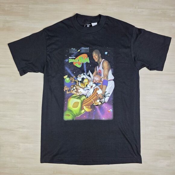 Vintage Warner‎ Space Jam Promo Shirt Michael Jordan Bugs w/ Hat Large Deadstock - Picture 2 of 16